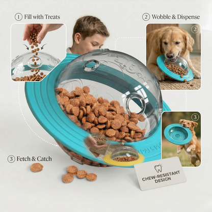 OrbitIQ 3-in-1 Interactive Dog Toy – Fetch, Chew & Treat Dispensing Toy