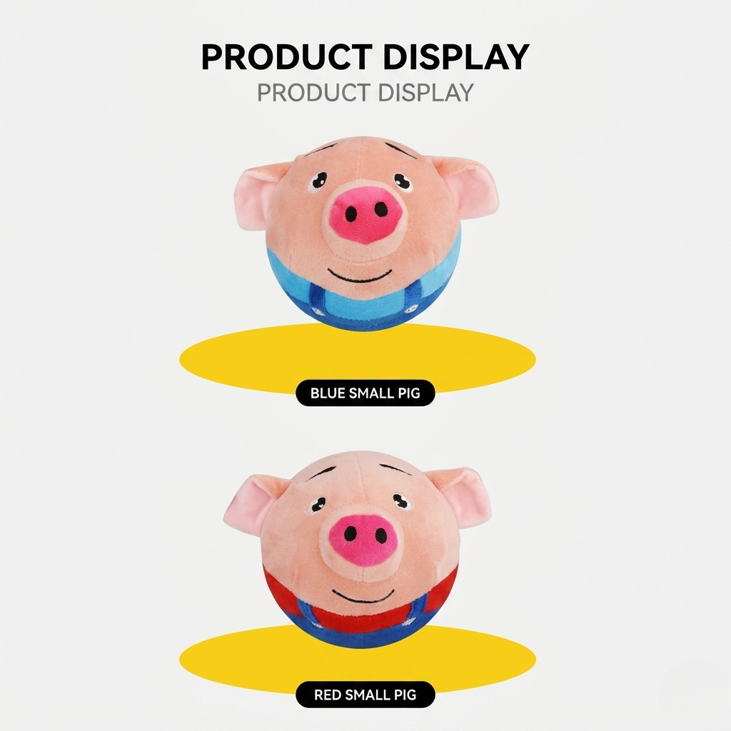 Interactive Jumping Pig Plush Ball Toy for Dogs and Cats