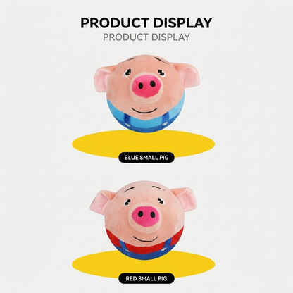 Interactive Jumping Pig Plush Ball Toy for Dogs and Cats