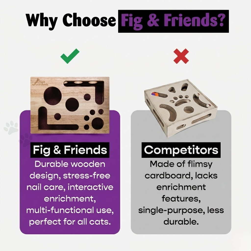 Cat Nail File Enrichment Box for Healthy Scratching and Play