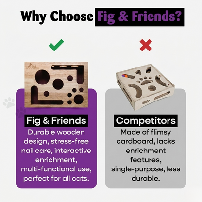 Cat Nail File Enrichment Box for Healthy Scratching and Play