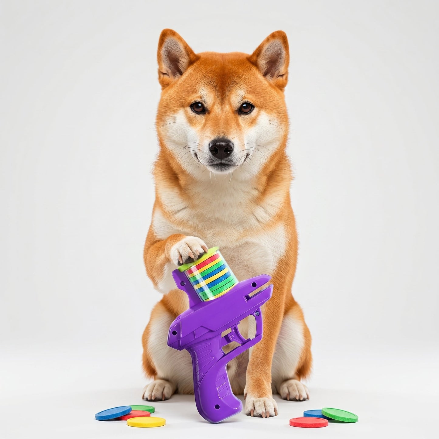 2-in-1 Disc and Soft Bullet Launcher Toy for Interactive Play