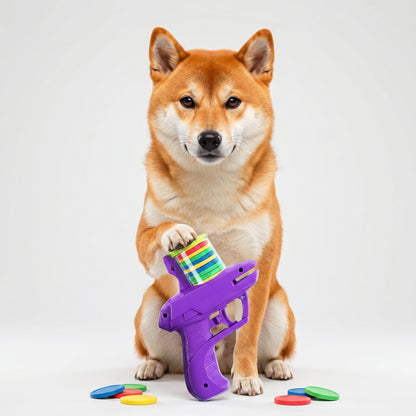 2-in-1 Disc and Soft Bullet Launcher Toy for Interactive Play