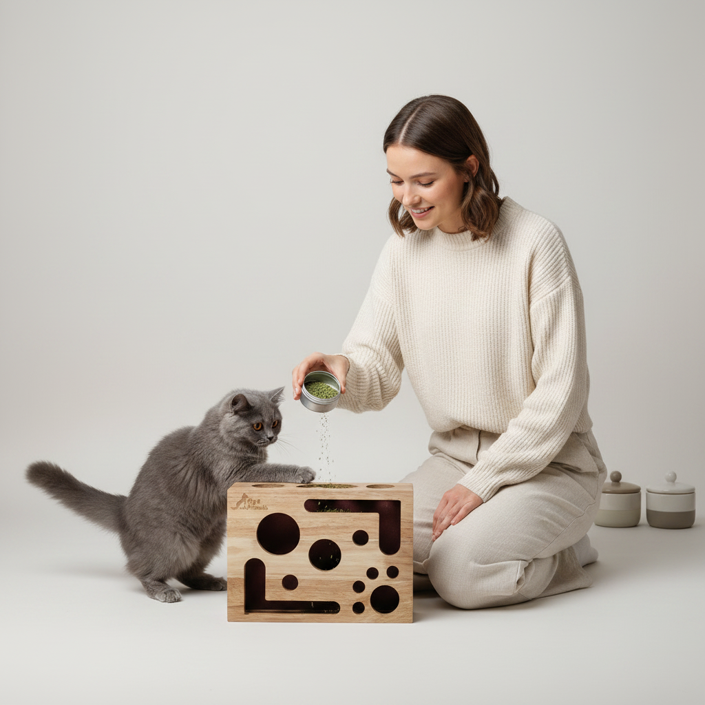 Cat Nail File Enrichment Box for Healthy Scratching and Play