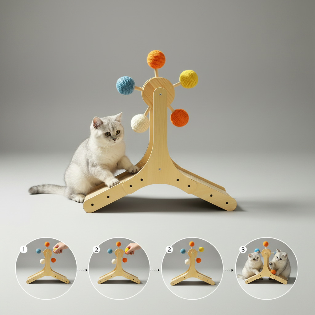 Interactive Ferris Wheel Cat Scratcher Toy