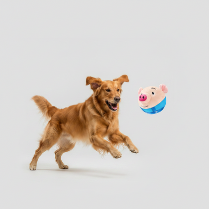 Interactive Jumping Pig Plush Ball Toy for Dogs and Cats