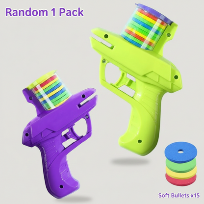 2-in-1 Disc and Soft Bullet Launcher Toy for Interactive Play