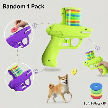 2-in-1 Disc and Soft Bullet Launcher Toy for Interactive Play