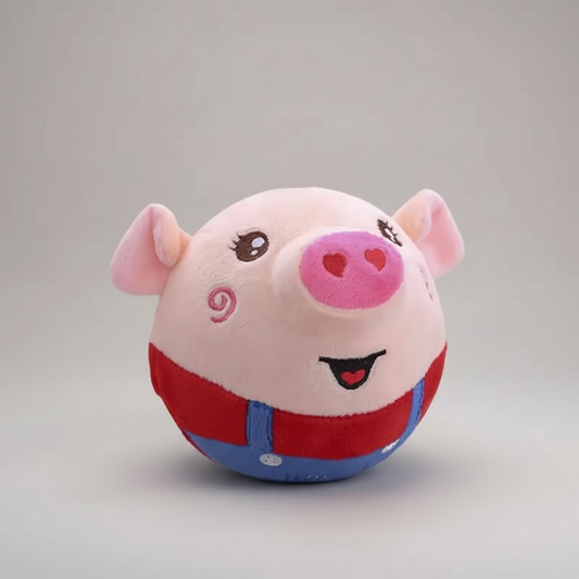 Interactive Jumping Pig Plush Ball Toy for Dogs and Cats