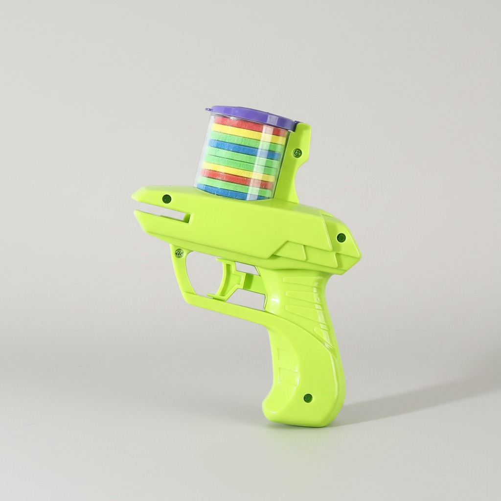 2-in-1 Disc and Soft Bullet Launcher Toy for Interactive Play