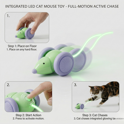Interactive LED Mouse Toy for Cats
