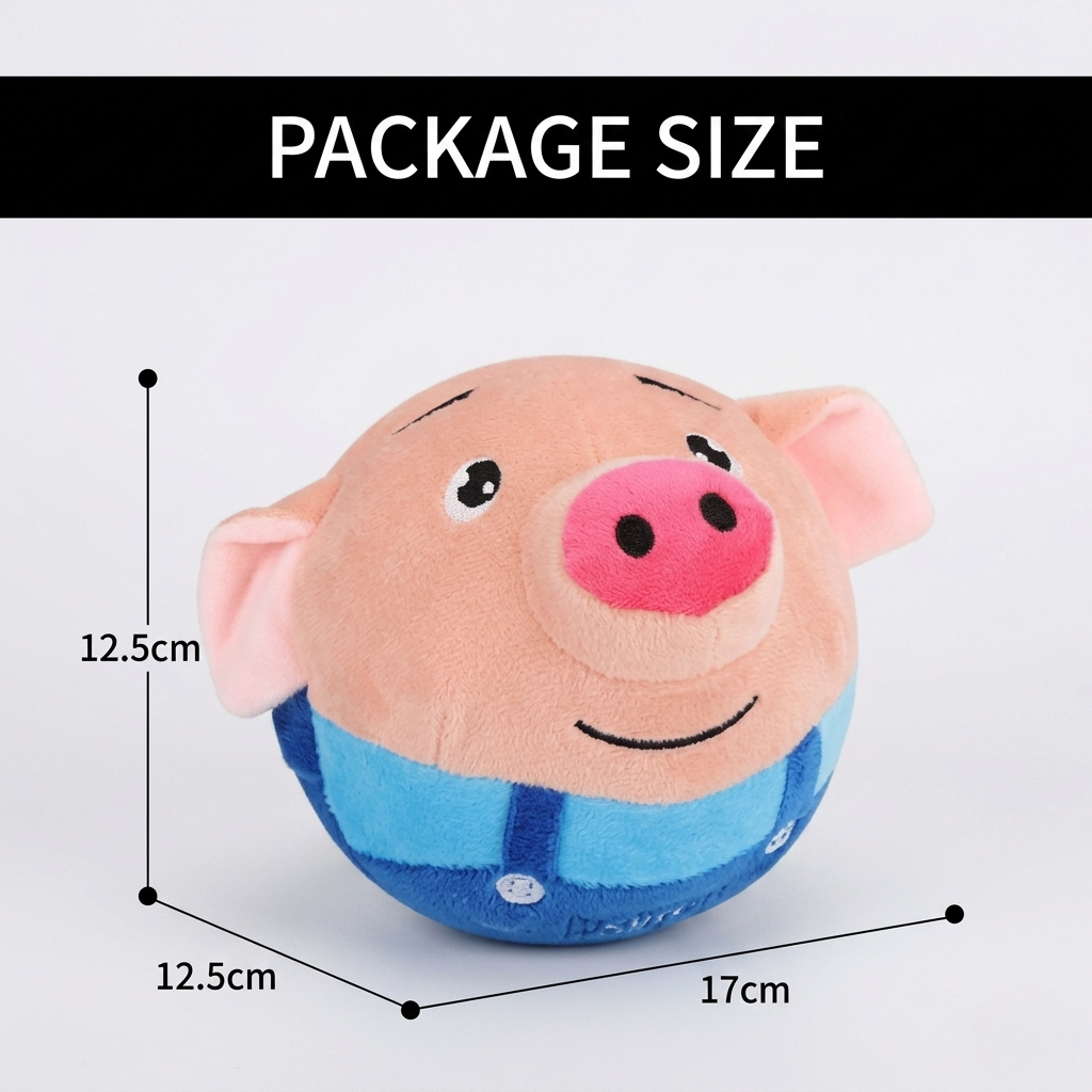 Interactive Jumping Pig Plush Ball Toy for Dogs and Cats