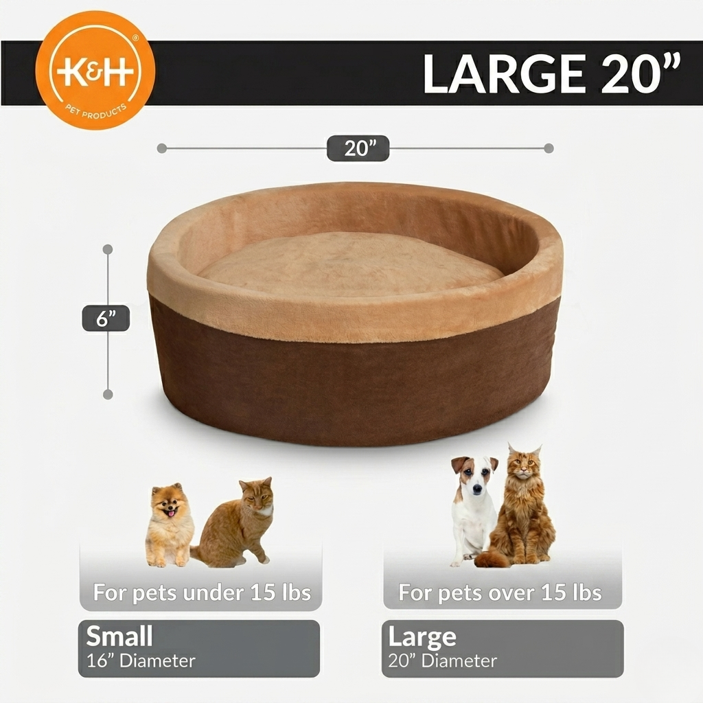 Thermo-Kitty Indoor Heated Cat Bed with Plush Cushion
