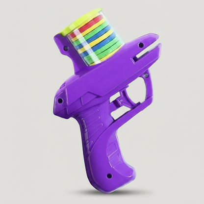 2-in-1 Disc and Soft Bullet Launcher Toy for Interactive Play