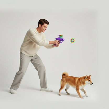 2-in-1 Disc and Soft Bullet Launcher Toy for Interactive Play