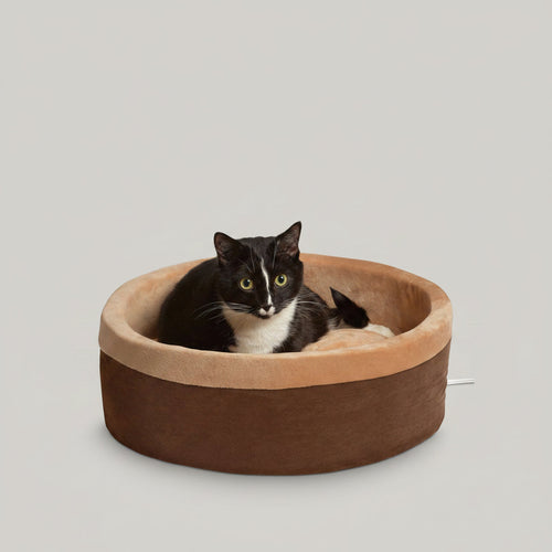 Thermo-Kitty Indoor Heated Cat Bed with Plush Cushion