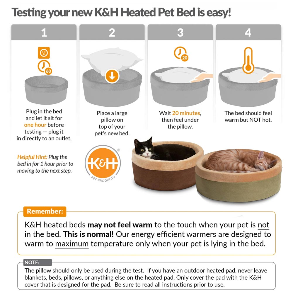 Thermo-Kitty Indoor Heated Cat Bed with Plush Cushion