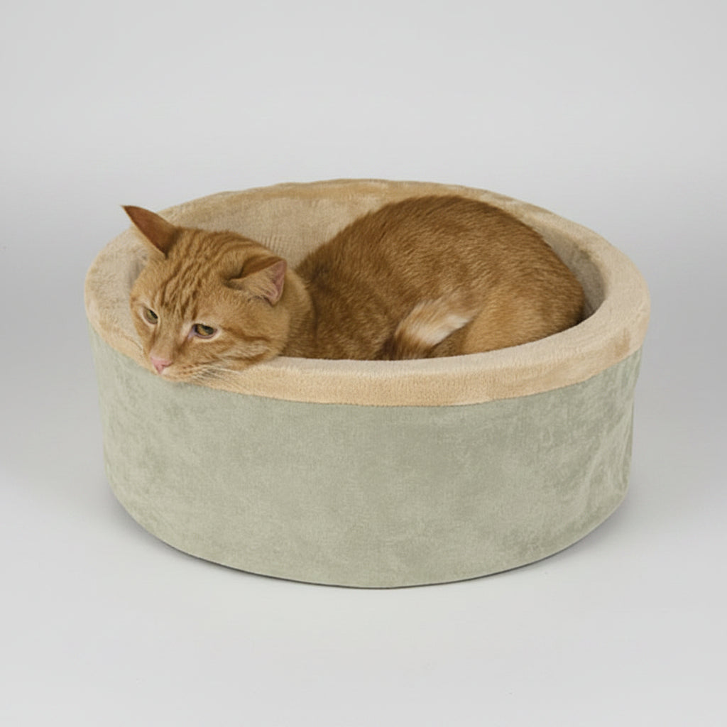 Thermo-Kitty Indoor Heated Cat Bed with Plush Cushion